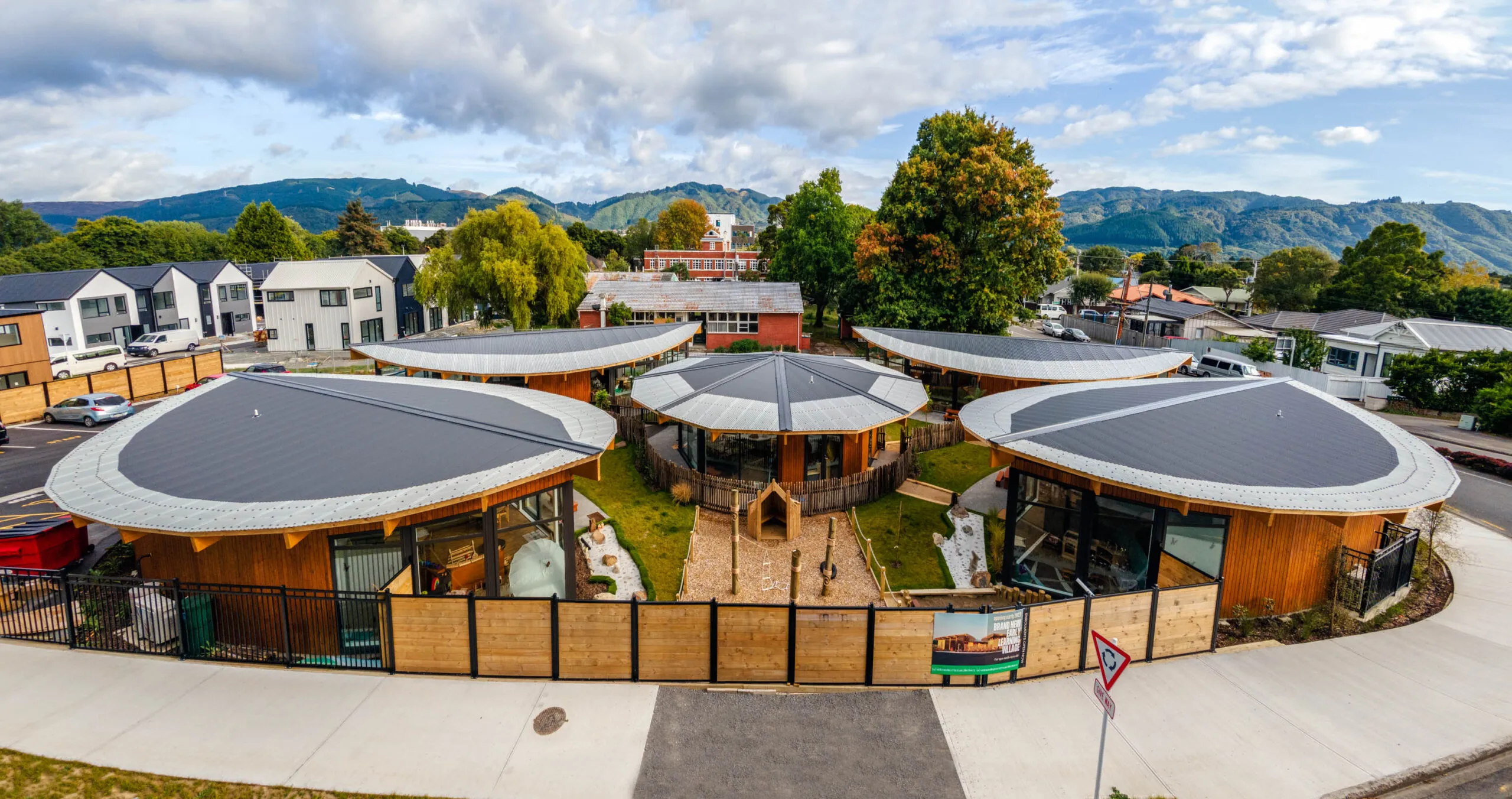The HeartPod, the shared whare at the centre of the village